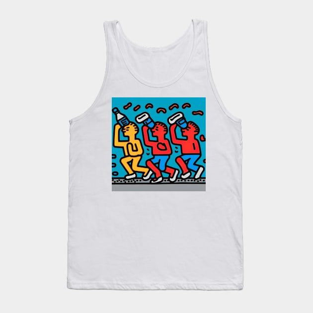 Funny Keith Haring, drink More water Tank Top by Art ucef